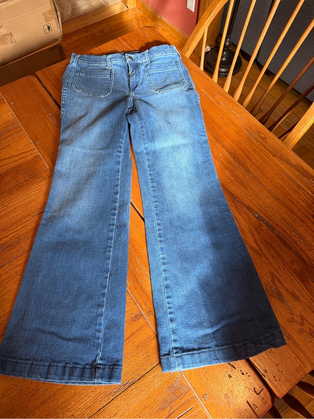 GAP Women's Blue Flare Wide-Leg Jeans